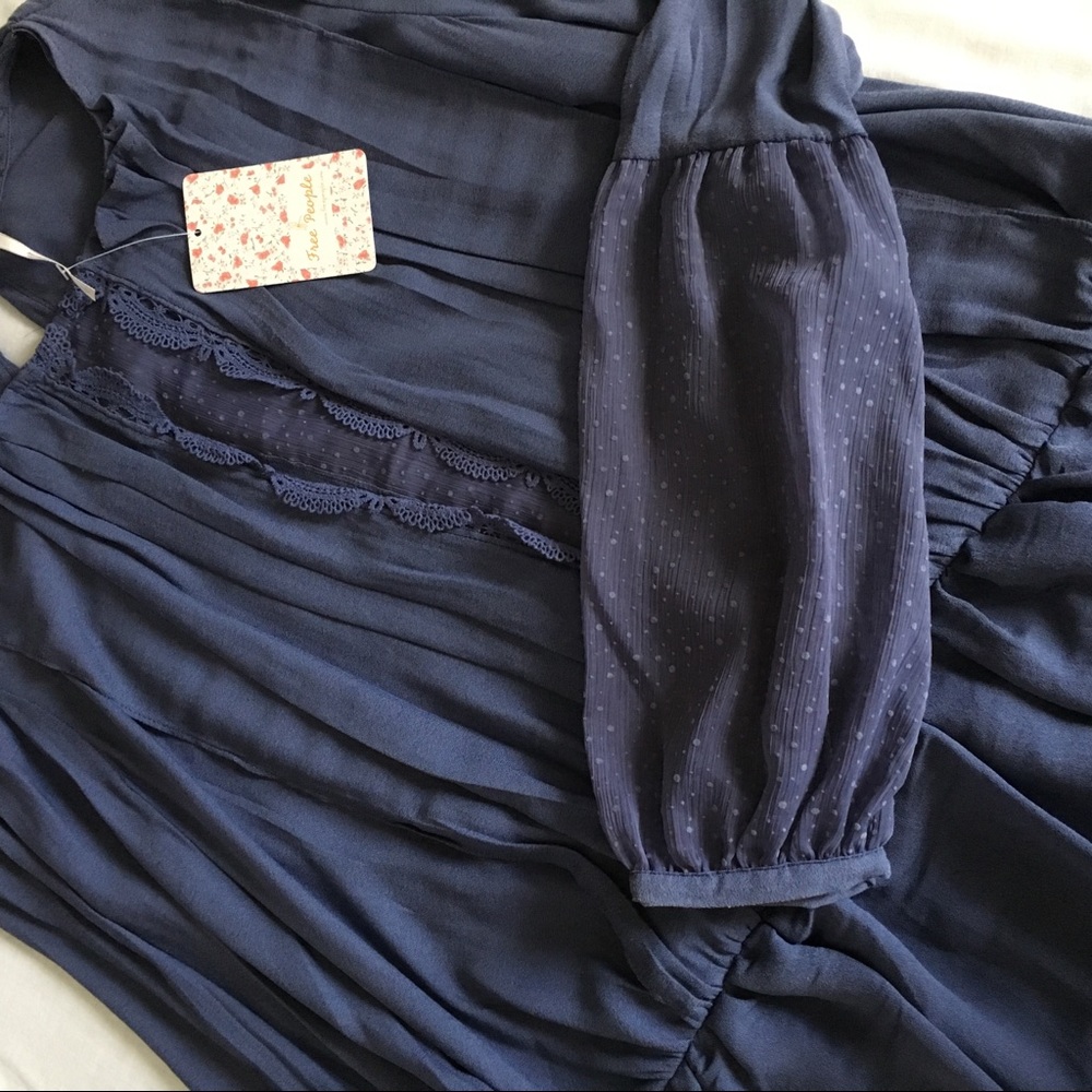 Free People Blue Soul Serene Lace Inset Blouse - Picture 8 of 8